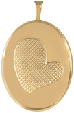 L8102 gold grid heart 20 oval locket