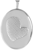 L8102 sterling grid heart 20mm oval locket