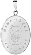 L8132A Mama Bear Baby Bear oval locket