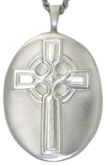 sterling 20 oval locket celtic cross