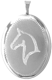 L8118 pet horse head oval locket