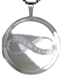 L1063 Infinity symbol round locket