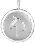 L1088 sterling horse memorial locket