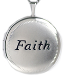 L1037 Faith round locket