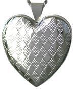 L6002 gold diamond pattern heart locket