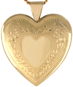 L6016 heart with flower heart locket