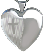 sterling 25mm heart locket with cross