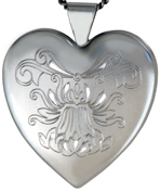 sterling ornate engraved flower locket