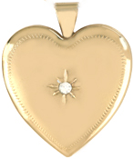 gold heart locket with diamond