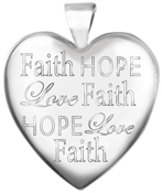 L6063 Faith Hope Love heart locket