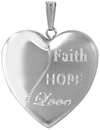 L6063 Faith Hope Love 25mm heart locket