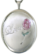 sterling mom with roses 25 oval locket