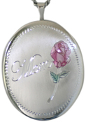 sterling 25 oval locket mom with roses