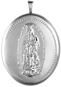 L9017 embossed guadalupe 25 oval locket