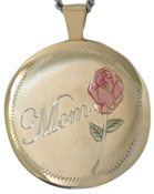 30mm round locket mom with rose