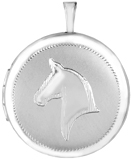 L1088CR horse round pet cremation locket