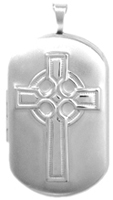 L1216 embossed cross cremation locket