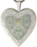 L5203 floral heart inlay locket