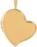 L9500 plain gold curved heart locket