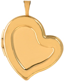 L9501 Curved Heart Locket with depression