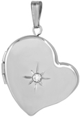 L9502 Curved Heart Locket with diamond