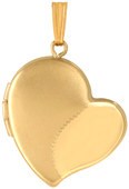 L9504 satin polish curved heart locket