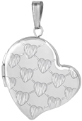 L9507 multi heart curved locket
