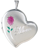 L9510 Mom with rose curved locket