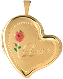 L9511 Love with rose curved heart locket