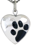 pet locket with paw and heart
