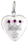 paw with crown pet heart locket