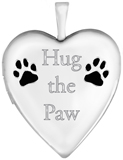 hug the paw heart pet locket