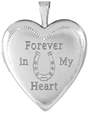 sterling horse cremation heart locket