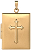 L8520 rectangle locket with emb cross