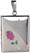 L8532K Mum with rose rectangle locket
