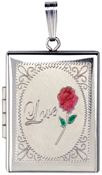 L8536E Love with rose square locket