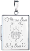 L8537 mama and baby bear square locket
