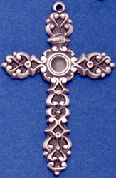 C360 very large sterling fancy cross pendant