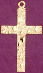 C504 gold medium ornate cross