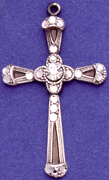 C347 Silver cross with stones