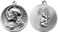 C579 Jesus medal with mount carmel on bck