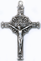 C383 large silver crucifix pendant