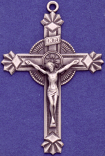 C393 large ornate crucifix necklace