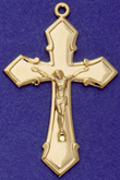C418 gold plain large crucifix
