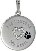 CR106E You touched my heart pet cremation pendant