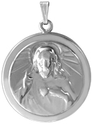 CR124 embossed sacred heart cremation container pendant