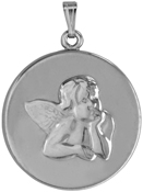 CR129 embossed angel memorial container pendant