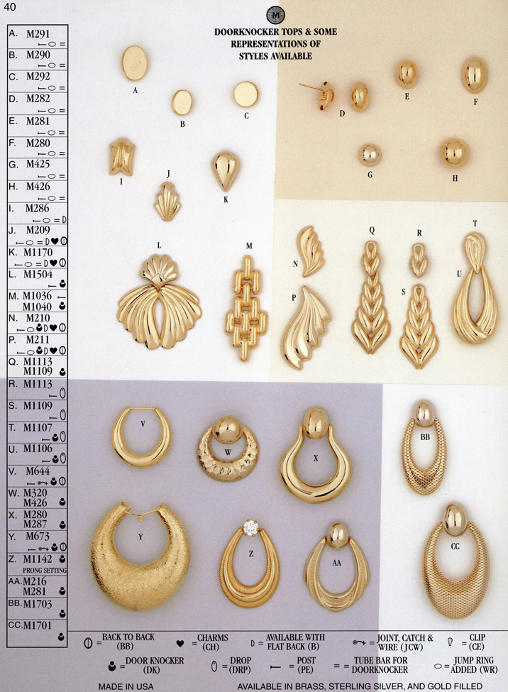 Door knocker earrings with tops