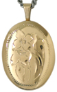 16mm gold oval floral locket