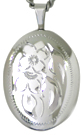 16mm Oval floral locket 